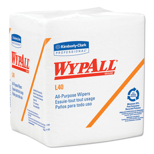 WypAll® L40 Wipers, White, Case of 18
