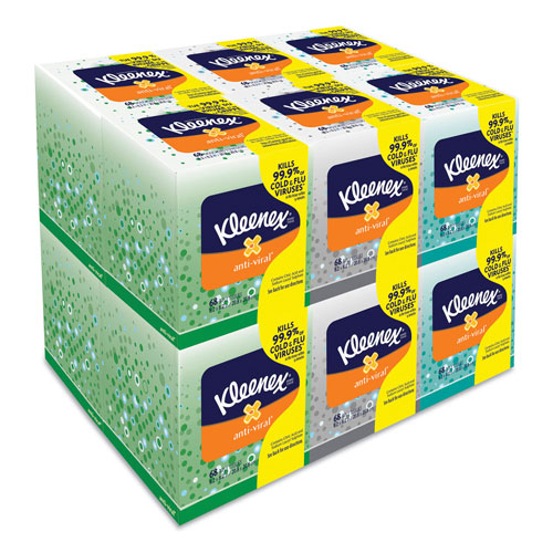 Kleenex Boutique Anti-Viral Tissue, 3-Ply, White, Pop-Up Box, 60/Box, 3 Boxes/Pack
