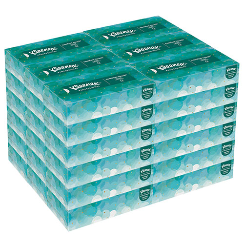 Kleenex Professional Facial Tissue for Business (21400), Flat Tissue Boxes, 36 Boxes / Case, 100 Tissues / Box, 3,600 Tissues / Case