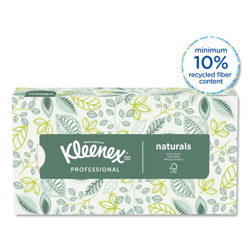 Kleenex Naturals Facial Tissue, 2-Ply, White, 125 Sheets/Box