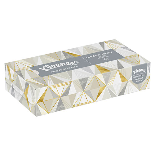 Kleenex White Facial Tissue, 2-Ply, White, Pop-Up Box, 125 Sheets/Box, 48 Boxes/Carton