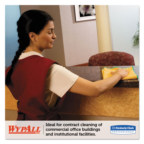 WypAll® Microfiber Cloths, Reusable, 15 3/4 x 15 3/4, Yellow, 24/Carton