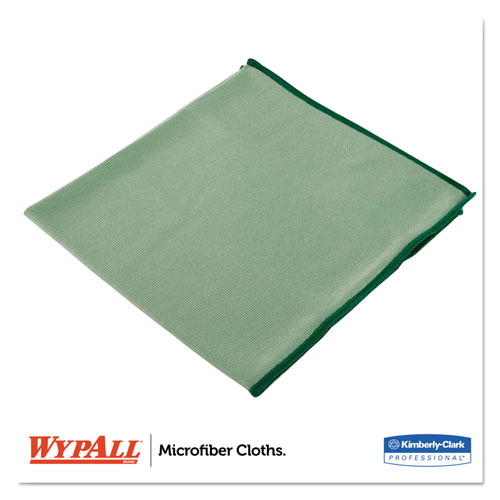 WypAll® Microfiber Cloths, Reusable, 15 3/4 x 15 3/4, Green, 6/Pack