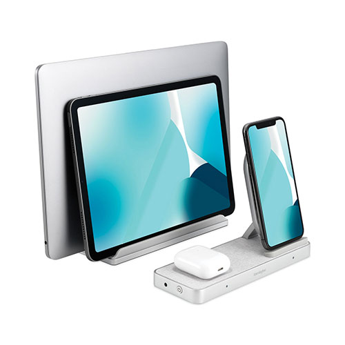 Kensington StudioCaddy with Qi Wireless Charging for Apple Devices, USB-A; USB-C, Silver