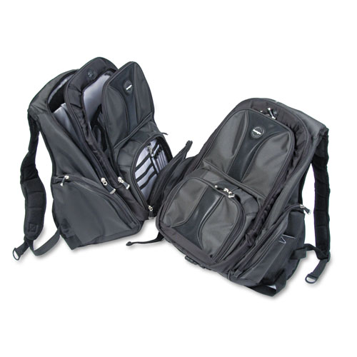 Kensington Contour Laptop Backpack, Nylon, 15 3/4 x 9 x 19 1/2, Black