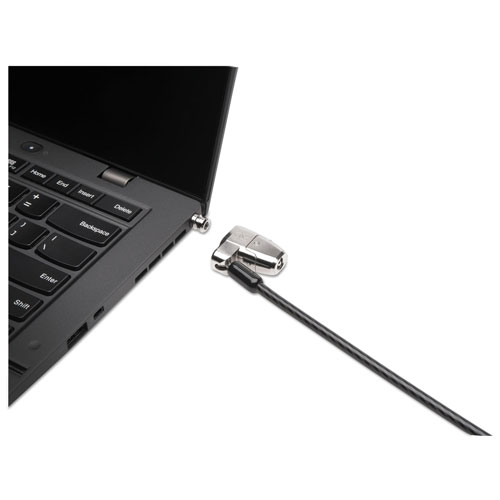 Kensington ClickSafe 2.0 Keyed Laptop Lock, 6ft Steel Cable, Silver, Two Keys