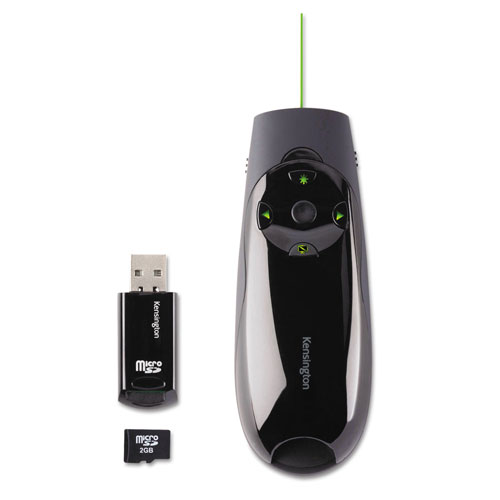 Kensington Presenter Expert Wireless Cursor Control with Green Laser and 2 GB Memory, Black