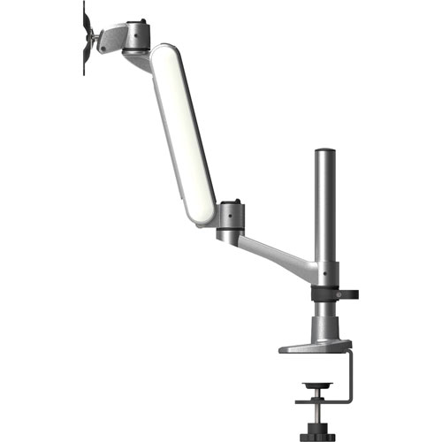 Kantek Monitor Arm, Single, Adjustable, Silver