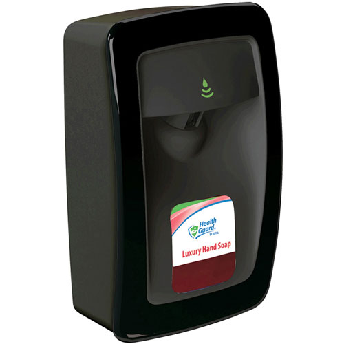 Health Guard Designer Series No Touch Dispenser - Automatic - 1.06 quart Capacity - Support 4 x C Battery - Touch-free, Key Lock, Refillable - Black - 1Each