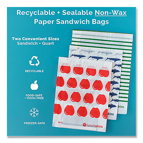 Lunchskins Recyclable & Sealable Paper Sandwich Bags - Shark