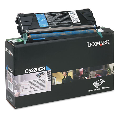 Lexmark C5220CS Return Program Toner, 3000 Page-Yield, Cyan
