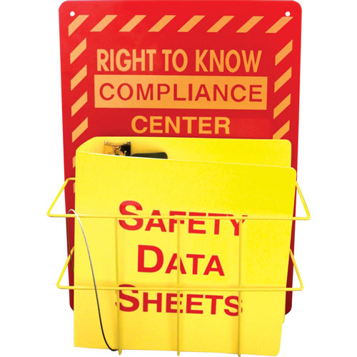 Impact Deluxe Reversible Right-To-Know\Understand SDS Center, 14.5w x 5.2d x 21h, Red/Yellow