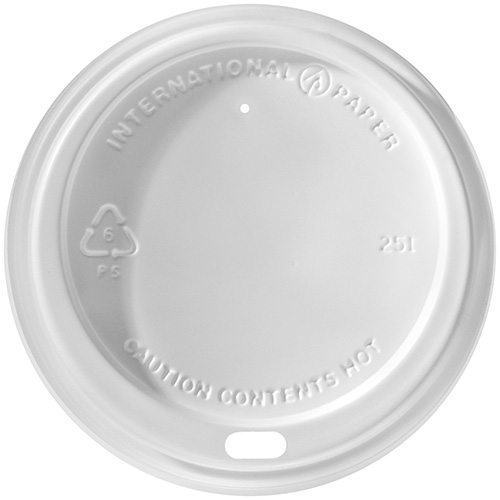 International Paper White Dome Hot Cup Lid, 12 oz. - 24 oz.