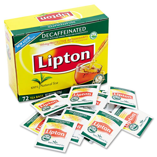 Lipton® Tea Bags, Decaffeinated, 72/Box