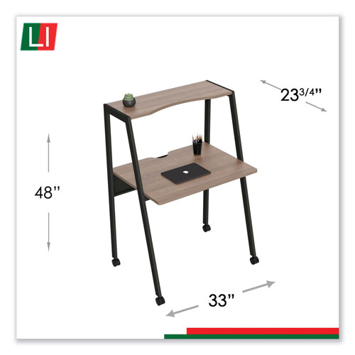 Linea Italia Kompass Flexible Home/Office Desk, 33w x 23.4d x 48h, Mocha