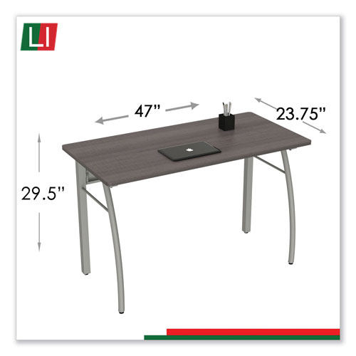 Linea Italia Trento Line Rectangular Desk, 47.25w x 23.63d x 29.5h, Mocha/Gray