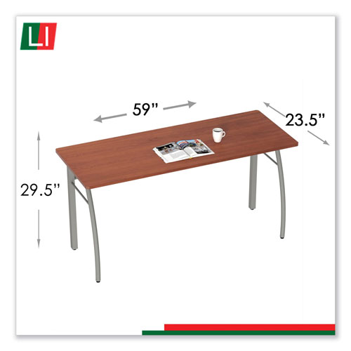 Linea Italia Trento Line Rectangular Desk, 59.13w x 23.63d x 29.5h, Cherry