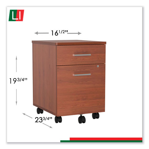 Linea Italia Trento Line Mobile Pedestal File, 16.5w x 19.75d x 23.63h, Cherry