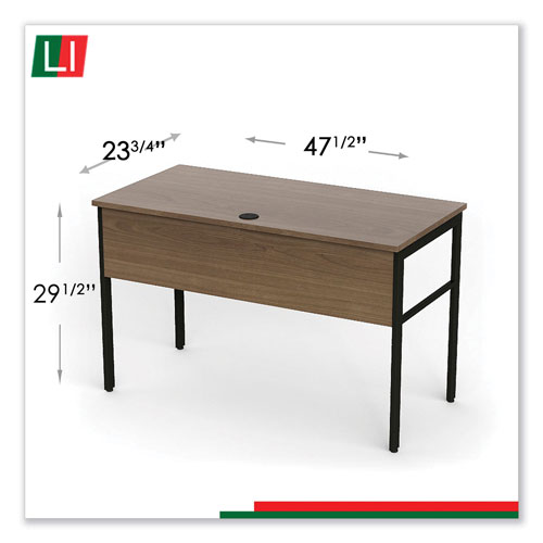 Linea Italia Urban Desk Workstation, 47.25w x 23.75d x 29.5h, Natural Walnut
