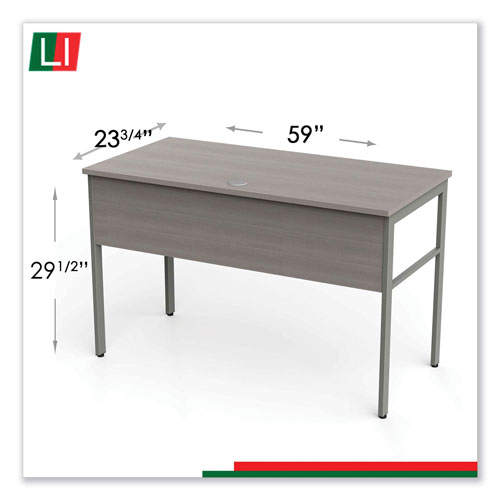 Linea Italia Urban Desk Workstation, 59w x 23.75d x 29.5h, Ash