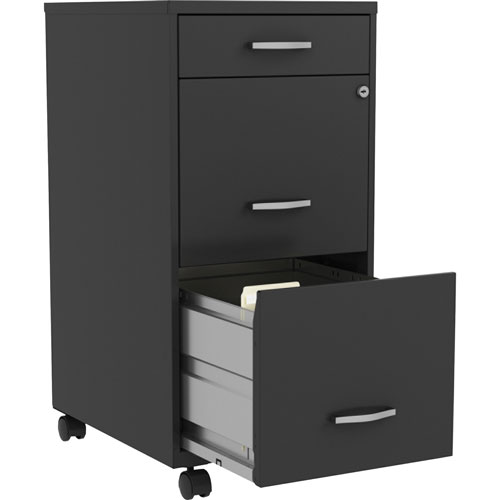 Lorell SOHO Box/File/File 3-Drawer Mobile File Cabinet, 14.3