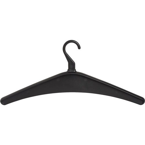 Lorell Black Plastic Open Hook Garment Hanger, 7"