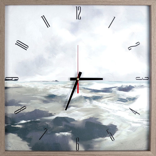 Lorell Seawave Art Clock, Analog, Quartz, Brown