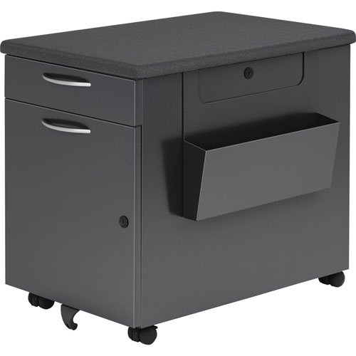 Lorell Chester Cabinet, 23.5" x 15.3" x 22.3" for File, Versatile, Removable Lock, Anti-tip, Satin Nickel, Black