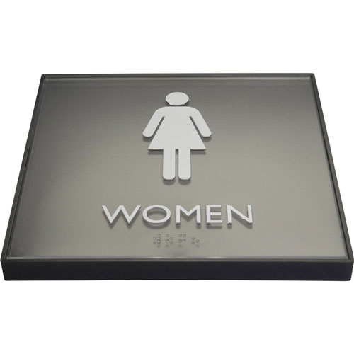 Lorell Restroom Sign, 1 Each, Women Print/Message, 8