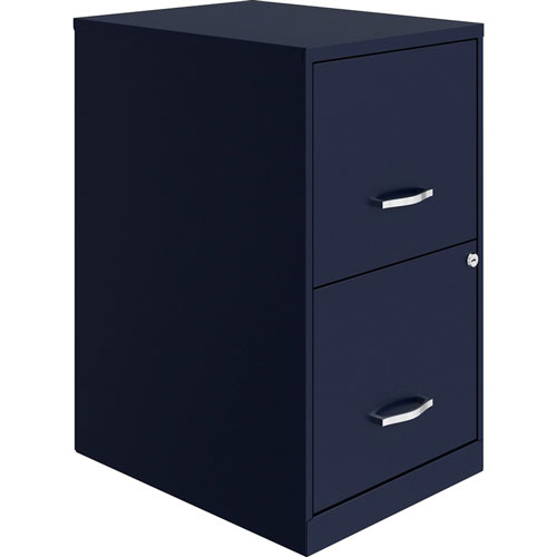 Lorell SOHO 18" 2-drawer File Cabinet, 14.3" x 18" x 24.5", 2 x File Drawer(s), Material: Plastic Pull, Steel, Finish: Navy, Baked Enamel