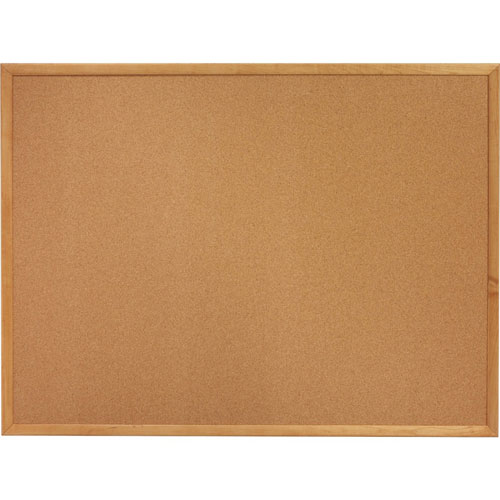 Lorell Cork Board, 2'x1-1/2', Oak Frame