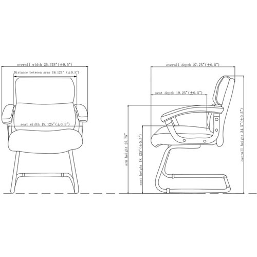 Lorell Guest Chair, 35-3/8
