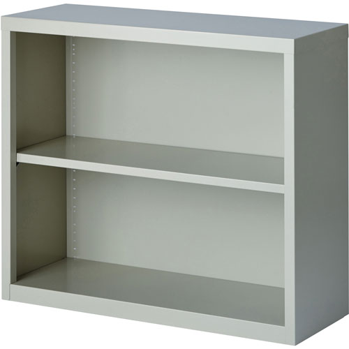 Lorell 2-Shelf Bookcase, Light Gray