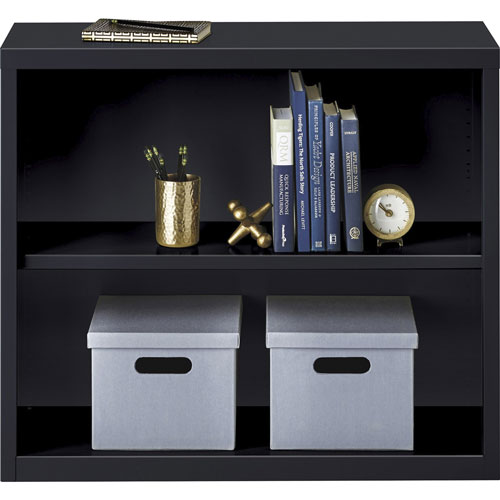 Lorell 2-Shelf Bookcase, Black