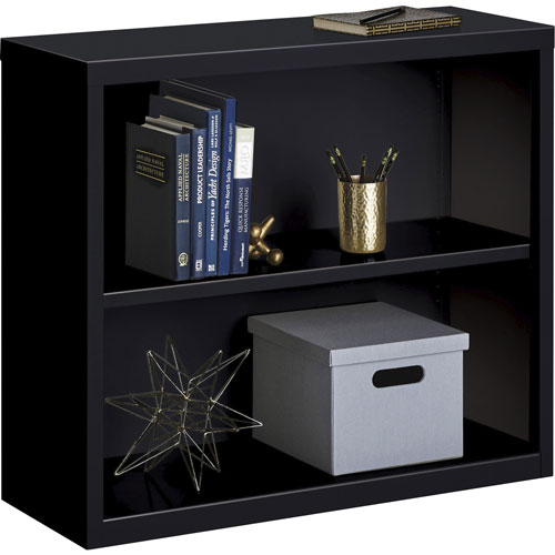 Lorell 2-Shelf Bookcase, Black