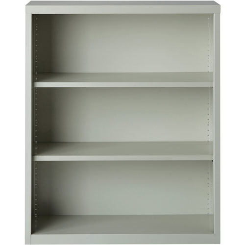 Lorell 3-Shelf Bookcase, Light Gray