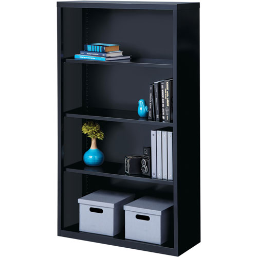 Lorell 4-Shelf Bookcase, Black