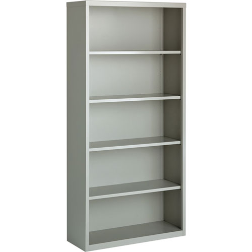 Lorell 5-Shelf Bookcase, Light Gray