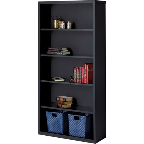 Lorell 5-Shelf Bookcase, Black