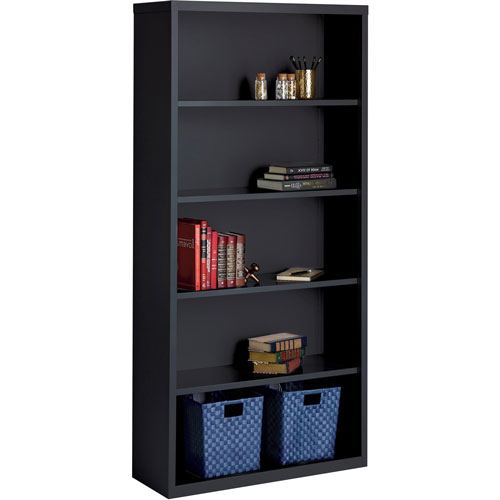 Lorell 5-Shelf Bookcase, Black