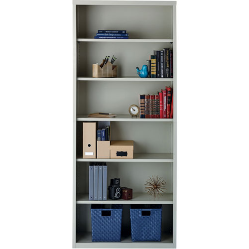 Lorell 6-Shelf Bookcase, Light Gray