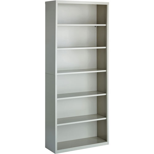 Lorell 6-Shelf Bookcase, Light Gray
