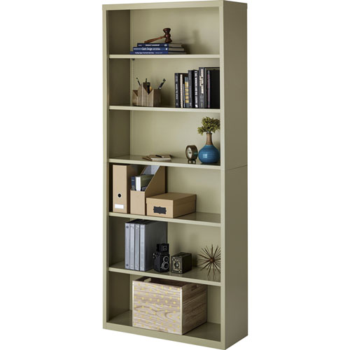 Lorell 6-Shelf Bookcase, Putty
