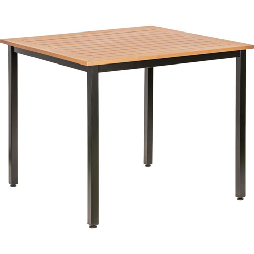 Lorell Table, Outdoor, Polystyrene, 36-5/8"x36-5/8"x30-3/4", Teak