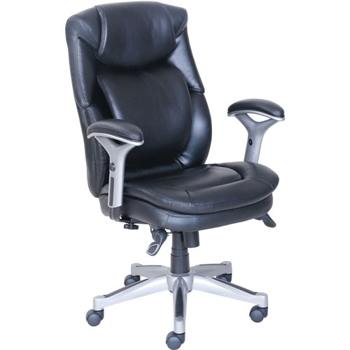 Lorell Accucel Executive Chair, 26-3/4" x 30-1/2" x 44-1/4", Black