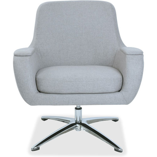 Lorell Lounge Chair, 360-degree Swivel, 33-3/4" x 31" x 34-1/2", Gray