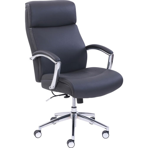 Lorell Chair, Active Lumber Technology, 25-1/4"x31-1/2"x45-3/4", Black
