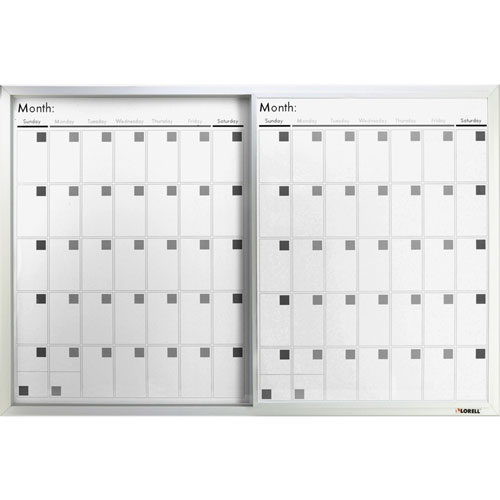 Lorell Magnetic Calendar Board, 24"x36", Frost