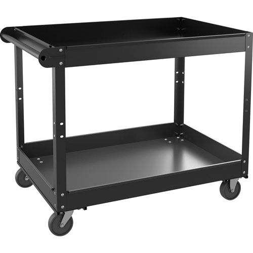Lorell Utility Cart, 2-Shelf, 24"Wx36"Lx32"H, Black