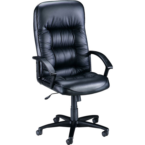 Lorell Executive Chair, 25 3/4" x 29 3/4" x 45 1/2" 49", Black Leather